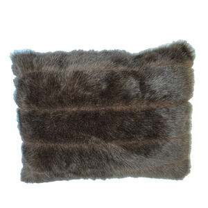 Faux Fur Pillow 15 x 12 Home Decor Custom Made Brown Rustic Cabin Den Man Cave